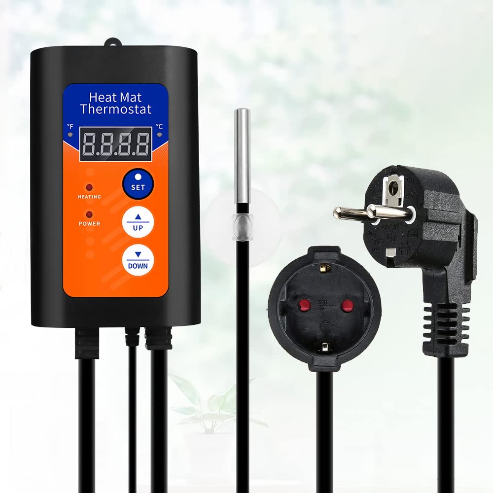 Serplex Temperature Controller, Temperature Sensor, Plug and Play Thermostat Controller with Sensor Thermostat 40-108°F,Thermostat for Incubator, Seeding, Reptile, Egg Incubator Serplex Temperature Controller, Temperature Sensor, Plug and Play Thermostat Controller with Sensor Thermostat 40-108°F,Thermostat for Incubator, Seeding, Reptile, Egg Incubator